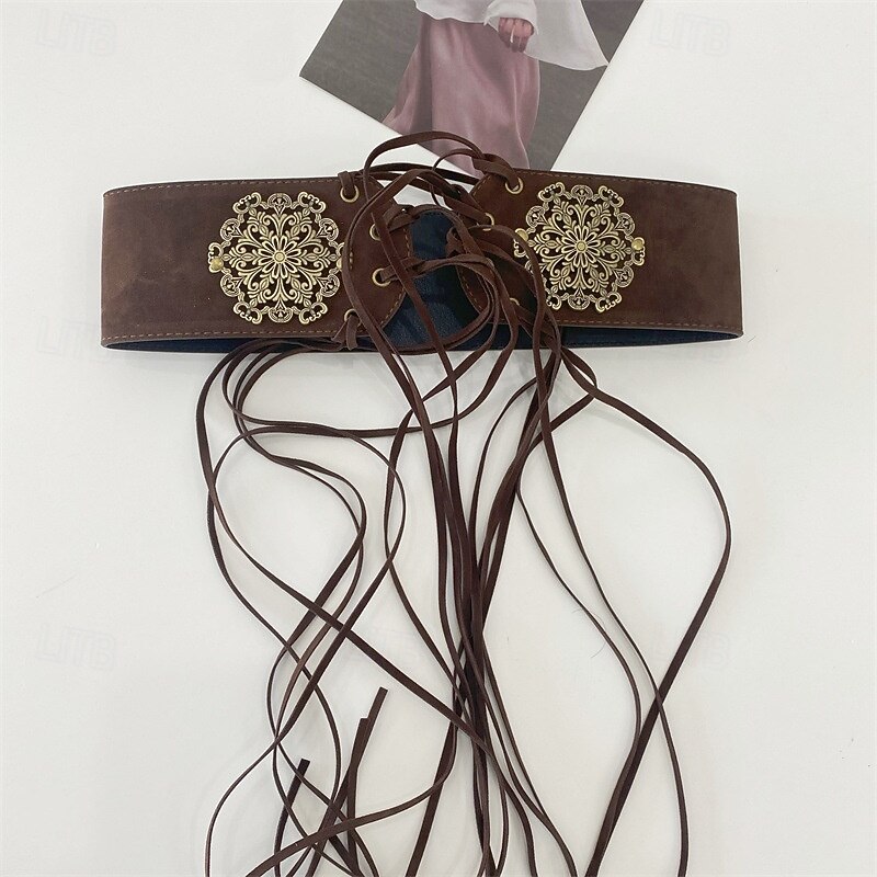 Women's Belt PU Black Khaki Coffee Waist Belt Street Daily Pure Color3