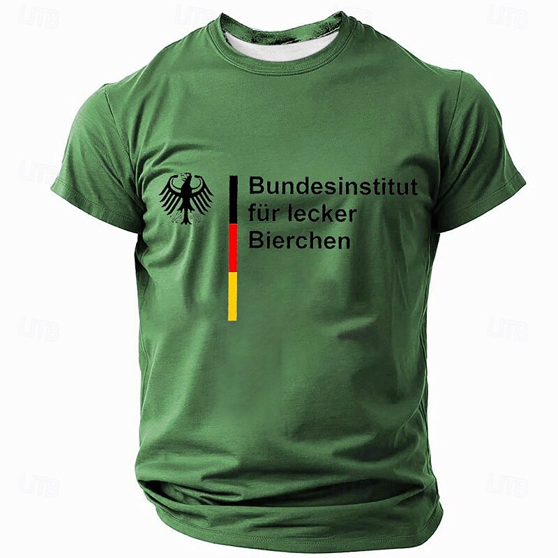 Men's Funny German Beer T-Shirt - Bundesinstitut Für Lecker Bierchen Pun Graphic Tee, Short Sleeve3