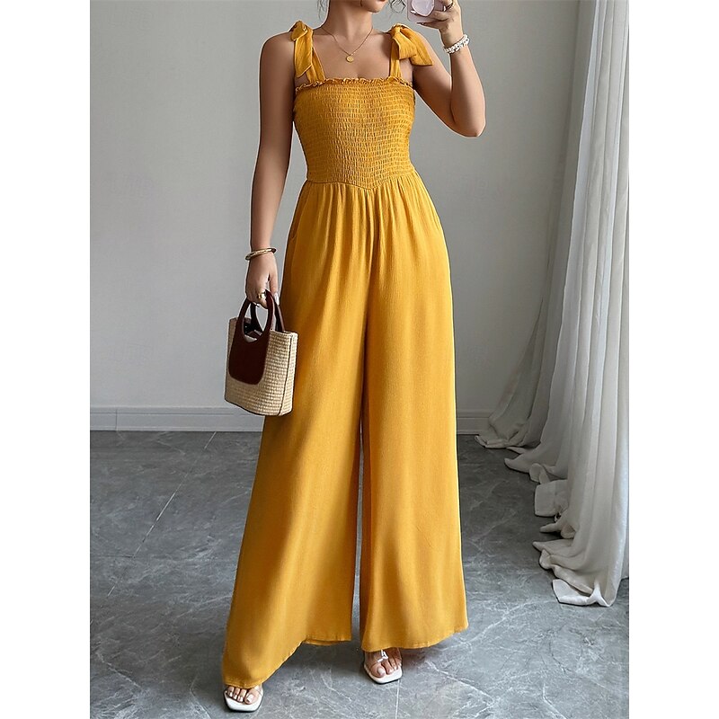 Jumpsuits Quinceanera Dresses Elegant Dress Wedding Wedding Guest Floor Length Sleeveless Spaghetti Strap Polyester Backless with Ruched2