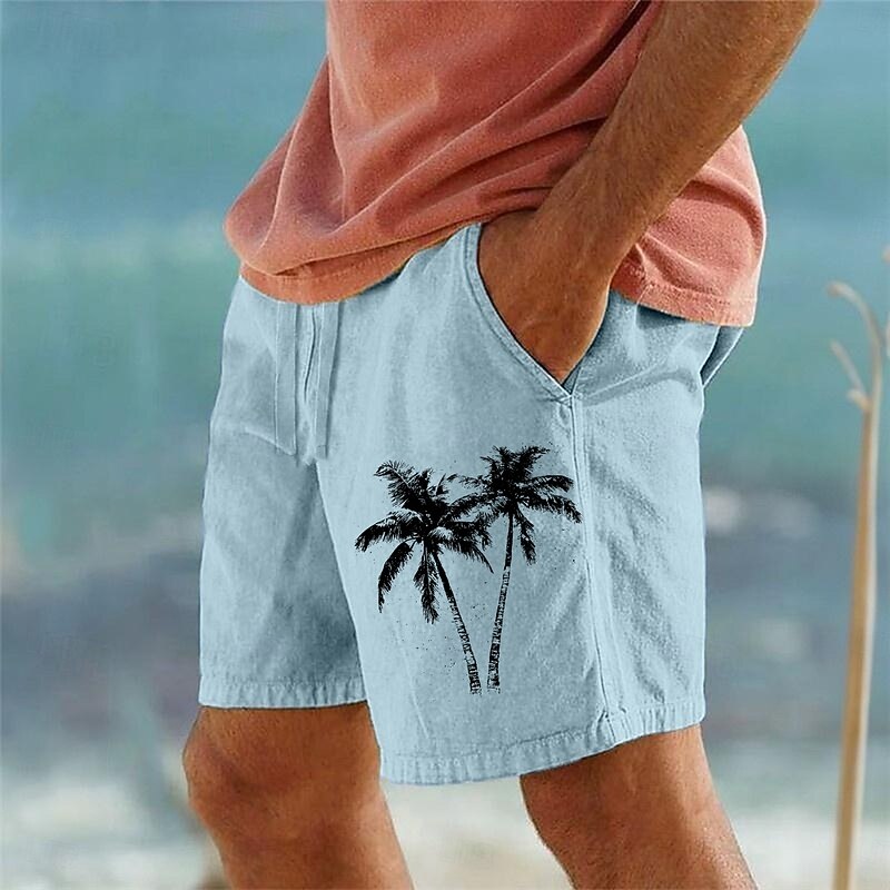 Men's Shorts Summer Shorts Beach Shorts Drawstring Elastic Waist Print Animal Comfort Breathable Knee Length Outdoor Holiday Going out Vacation Hawaiian Black White Micro-elastic4