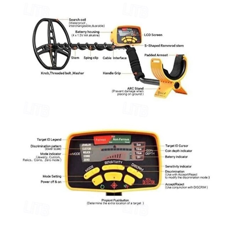 New MD-6350 Simple LCD Metal Detector for Archaeology & Treasure Hunting - 2m Range, Distinguishes Gold/Silver/Copper2