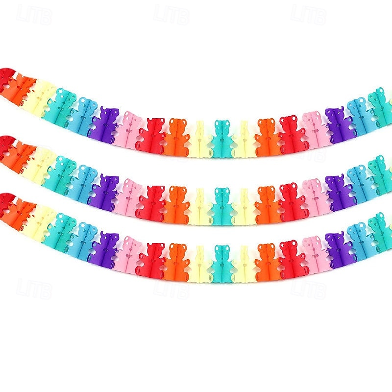 Pride Rainbow Paper Garland 9m/3pcs, Festival Party Bunting Banner, Colorful Hanging Decor for Pride Month, LGBTQ Party Supplies, Love is Love Celebration Decoration4