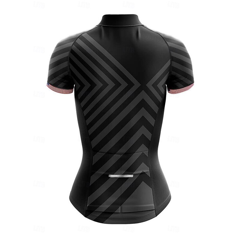 Women's Cycling Jersey Graphic Geometric Geometic Short Sleeve Bike Jersey Top with 3 Rear Pockets Sunscreen UV Resistant Quick Dry Reflective Strips Sports Dark Grey Clothing Apparel2