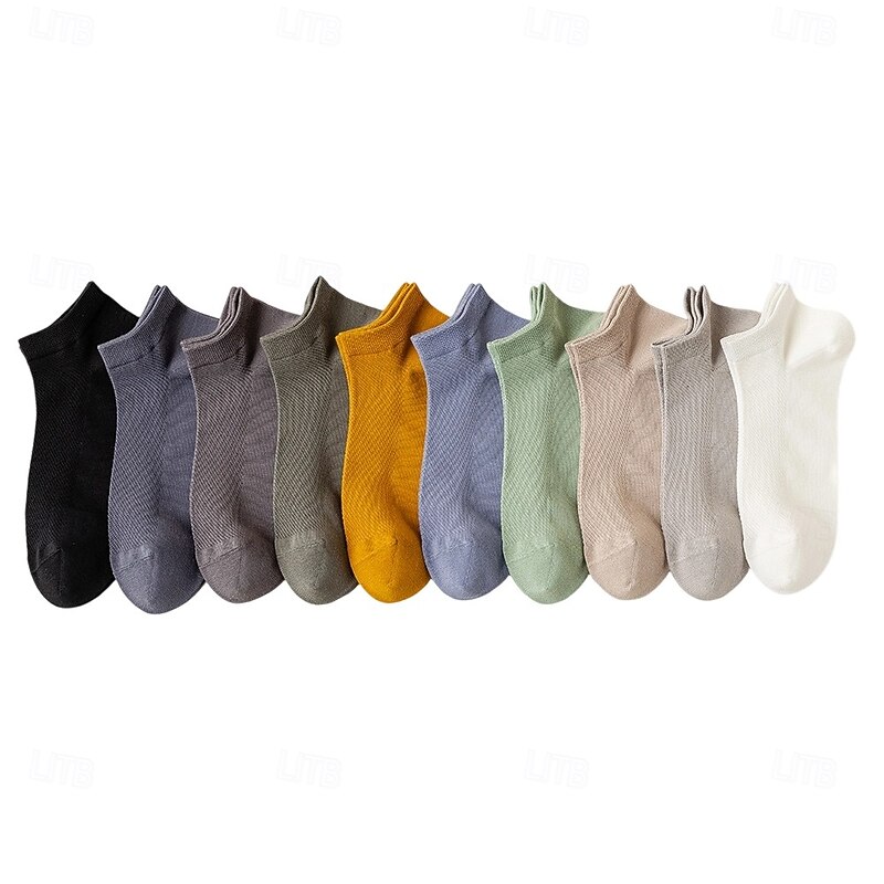 Men 1 Pair Socks No Show & Liner Socks Black White Color Plain School Formal Outdoor Thin Summer Spring Fall All Seasons Daily Casual