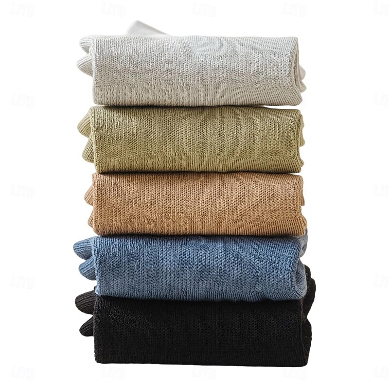 Men 1 Pair Socks No Show & Liner Socks Black White Color Plain School Formal Outdoor Thin Summer Spring Fall Daily Casual2