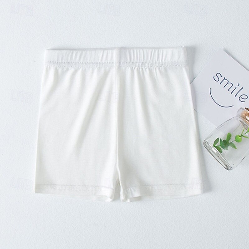 Kids Girls' Leggings Solid Color Daily School 4-12 Years Summer Black White Pink3