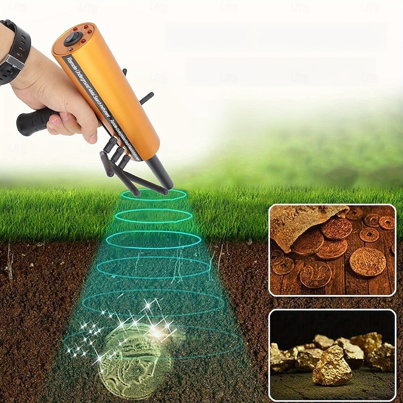 Metal Detector 30m Depth 1200m Range 6 Antenna Highly Accurate Metal Pinpointer Handheld Golden Diamond Miner Detector Metal Finding Detector Remote Search Underground Metal Device for Silvery Copper