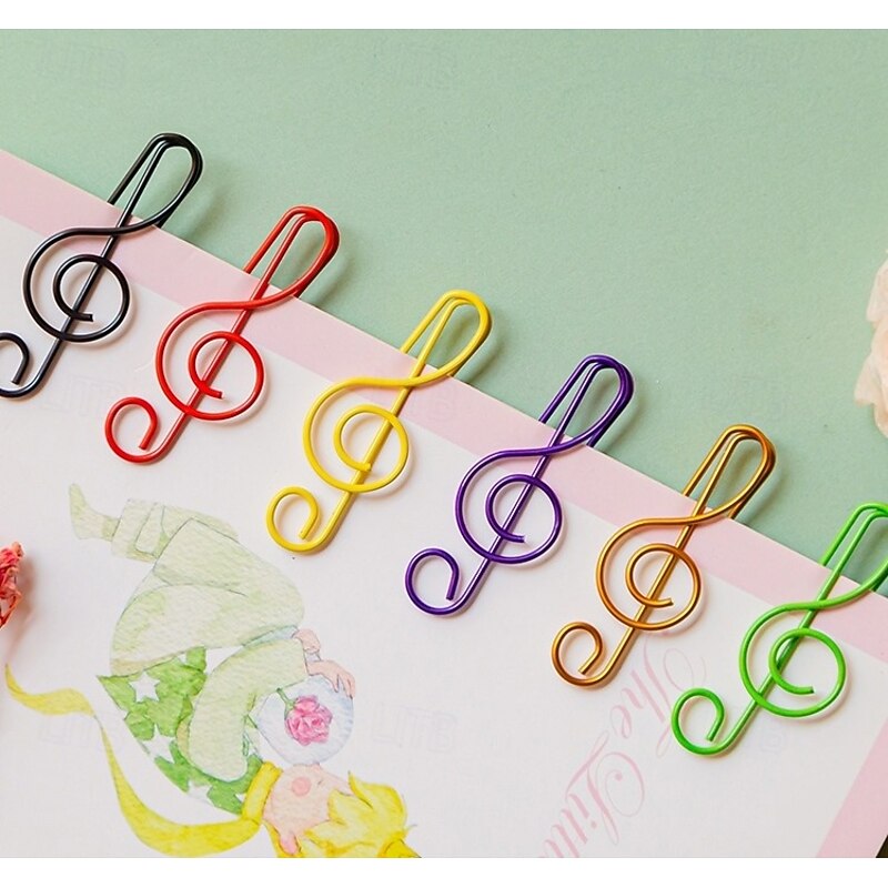 30Pcs Music Paper Clips, Metal Musical Notes Shaped Bookmark Clips for Desk Bookmark Office School Notebook2