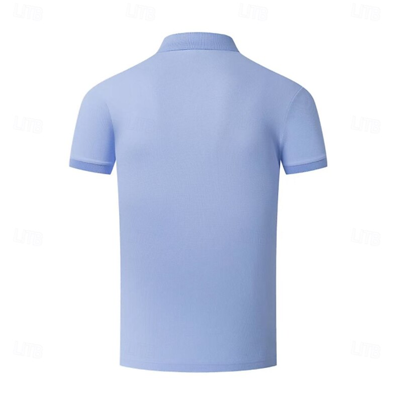 Men's Plain Short Sleeve Turndown Basic Sports & Outdoor Casual Athleisure All Seasons Light Blue Deep Green Magenta3