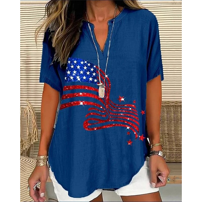 Women's Shirt Flower Daily Stylish Basic Long Sleeve V Neck Regular Tops Daily Holiday Print Yellow Royal Blue Purple Spring Fall3