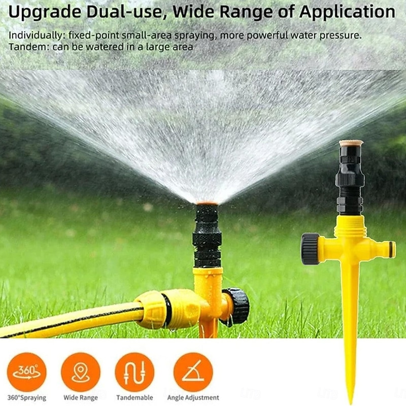 Automatic Rotary Sprinkler for Lawn and Garden, 360° Irrigation Sprayer for Flowers, Vegetables, Yard, Nursery Watering System3