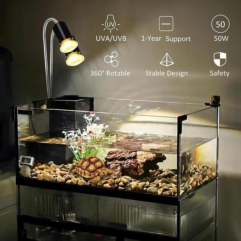 E27 50W UVA UVB Reptile Light Bulbs Turtle Heat Lamp for Reptiles and Amphibian Heat Reptile Lamp for Turtle Bearded Dragon Lizard 4pcs3