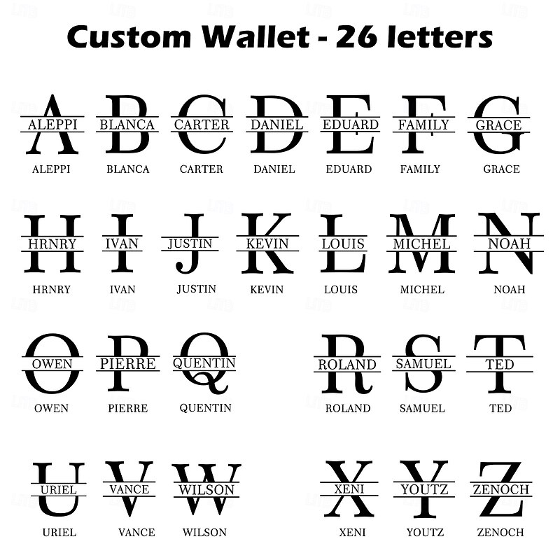 Personalized Photo Engraved Leather Wallet Custom Best Gift for Dad, Custom Name and Initials Engraved, Perfect Valentine's Day, Father's Day, Anniversary, Birthday Gift for Him3