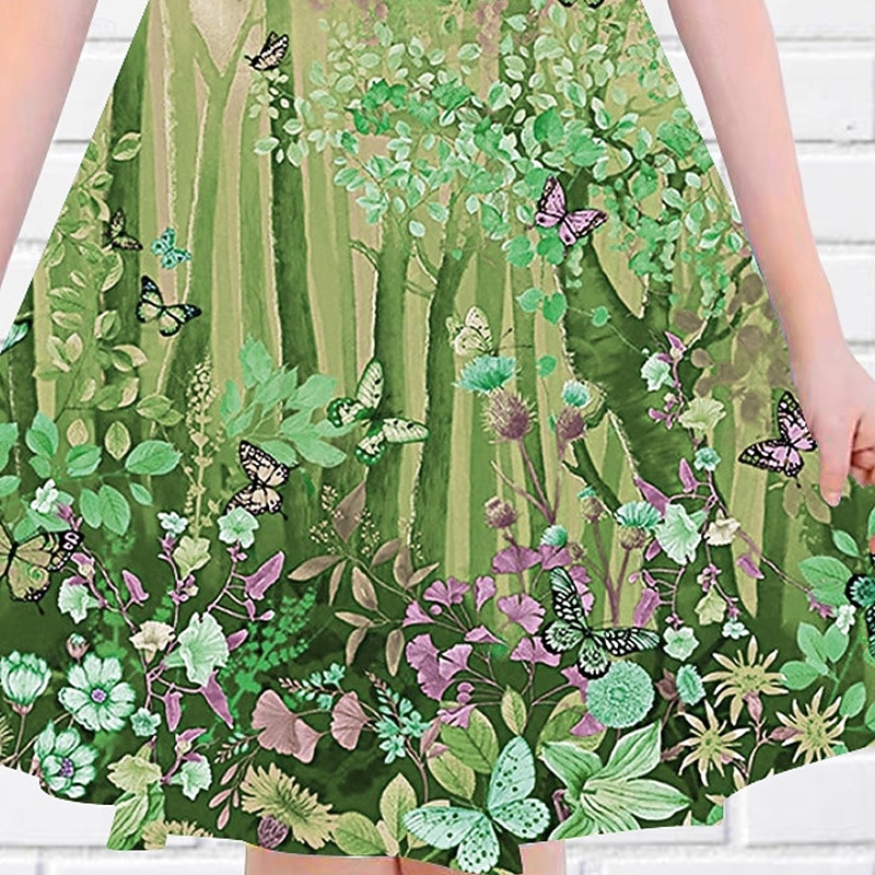 Girls' 3D Flower Dress Sleeveless Summer Spring Vacation Daily Holiday Princess Beautiful Sweet Kids 4-12 Years Casual Dress A Line Dress Knee-length Regular Fit3