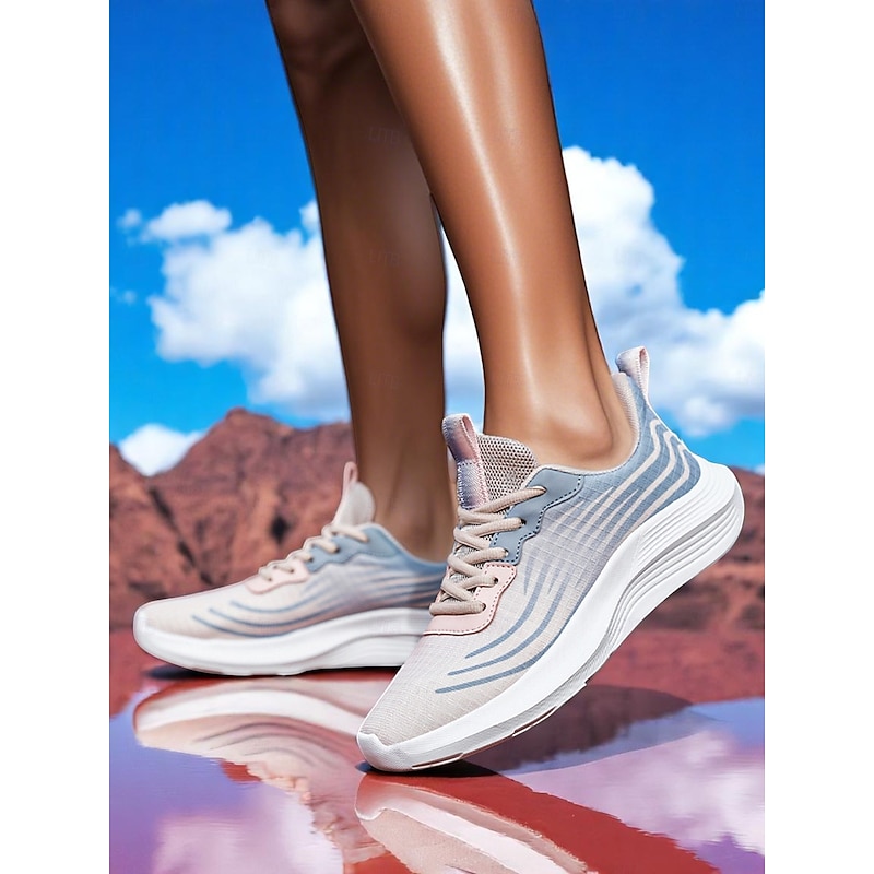 Women's Lightweight Running Shoes - Green Accents with Breathable Mesh, Ideal for Sports and Active Outdoor Workouts3