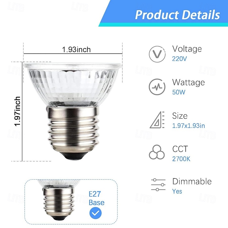 E27 50W UVA UVB Reptile Light Bulbs Turtle Heat Lamp for Reptiles and Amphibian Heat Reptile Lamp for Turtle Bearded Dragon Lizard 4pcs2