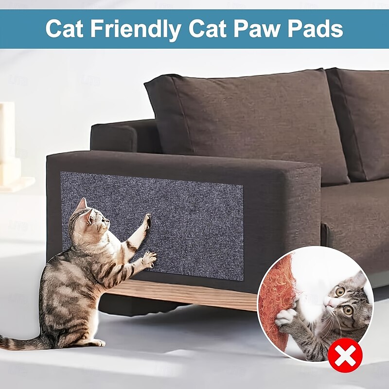 Cat Scratching Furniture Protector Self Adhesive Trimmable Protective Sofa Carpet Leather Furniture Pad Replacement for Cat Tree Shelves DIY Pet Scratch Protector2