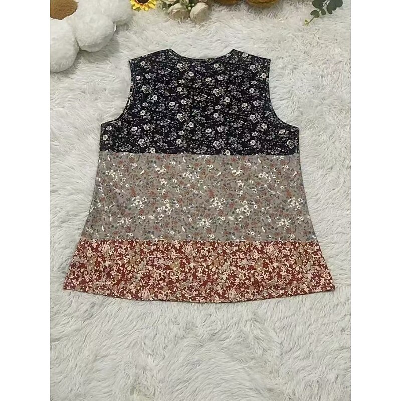Women's Tank Top Camisole Tank Top Floral Bohemia Ethnic Sleeveless V Neck Regular Tops Daily Holiday Print Royal Blue Blue Camel Fuchsia Green Summer2