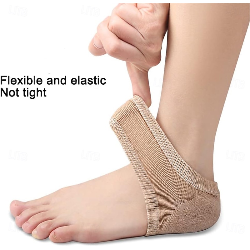3 Pairs Moisturizing Gel Heel Socks for Women and Men, Overnight Silicone Foot Protector Socks for Dry Cracked Heels, Invisible Sleep Socks for Heel Care2