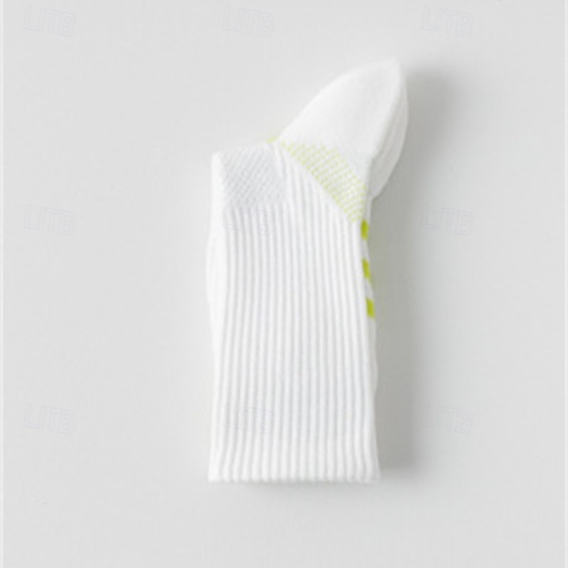 Sports Socks Tennis Socks 1 Pair Women's Socks Shock Absorption Breathable Basketball Running Jogging Pickleball Sports Color Block Cotton Black White Pink2