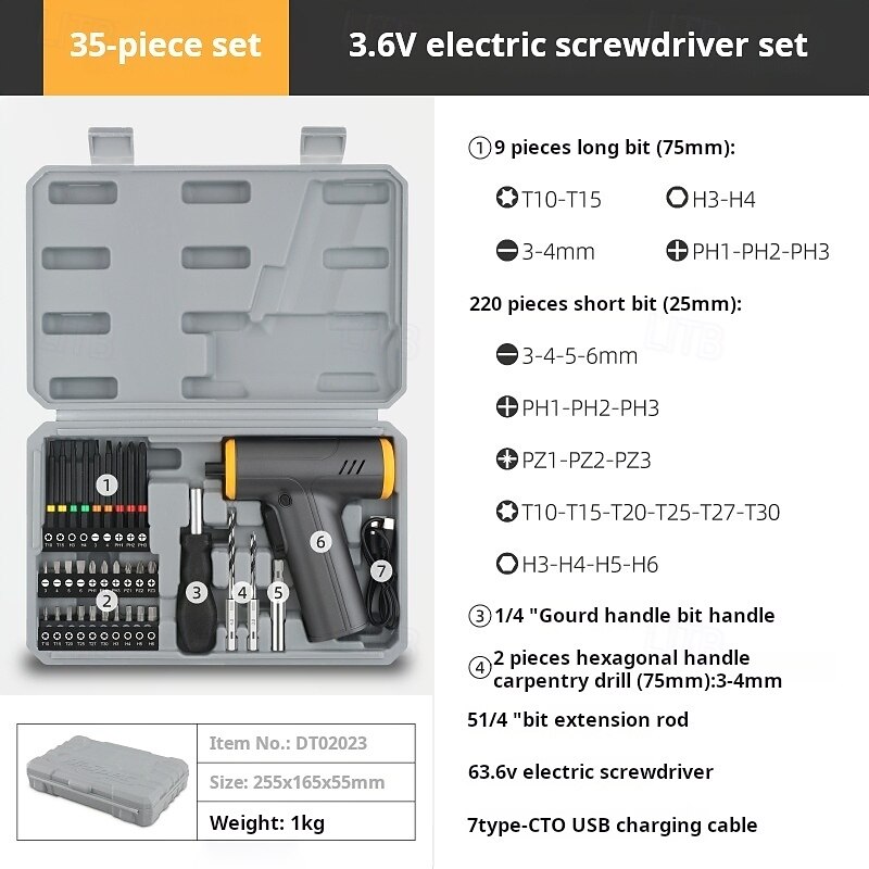 Power Drill Tool Set Kit, Cordless Drill Tool Box, Electric Drill Driver for Home Hand Repair Power Tools Sets Drills Case4