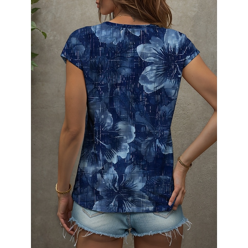 Women's Floral Camisole Tank Top  Graphic Vintage Stylish Classic Sleeveless Short Sleeve V Neck Regular Tops Daily Print Red Blue Purple Brown Green Summer Spring2