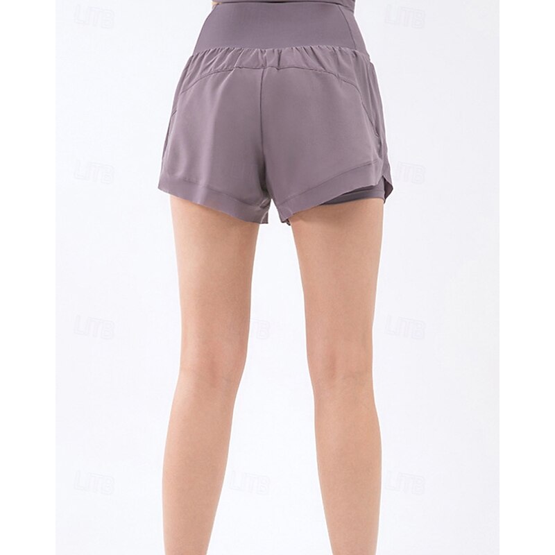 US Open Women's Solid Colored Running Shorts Sports Shorts Tennis Shorts Bike Shorts Pocket 2 in 1 High Waist Quick Dry Moisture Wicking Breathable Tennis Golf Pickleball Black White Pink Tennis4