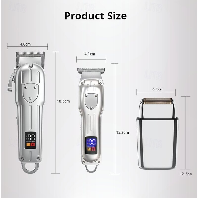 Hair Clippers Professional Cordless for Men, Electric Foil Shavers Razor & Beard Hair Trimmer Kit, Rechargeable Hair Cut Machines Fade Clippers Set, 3 in1 Beard Trimming Kit for Home, Barber2