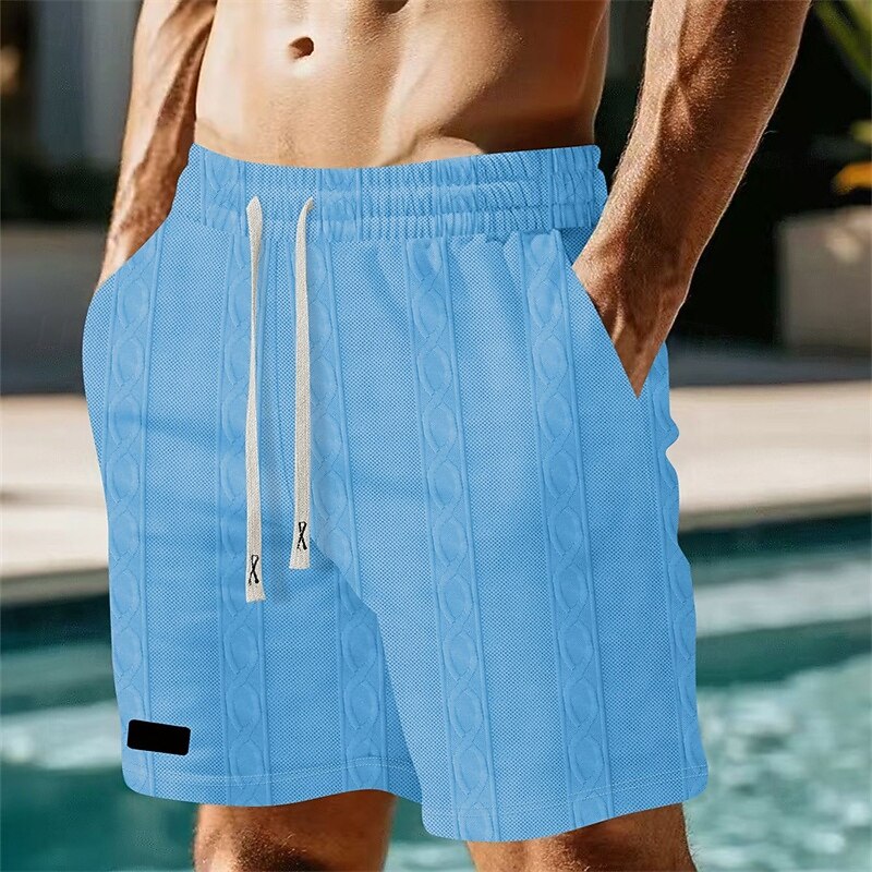 Men's Shorts Beach Shorts Running Shorts Casual Shorts Gym Shorts Drawstring Elastic Waist Straight Leg Plain Comfort Breathable Knee Length Sports Outdoor Daily Gym Vacation Fashion Black White