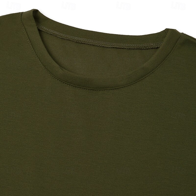 Men's T Shirt Moisture Wicking Shirts Short Sleeve Crew Neck Summer Plain Sports Fashion Lightweight Vacation Casual Holiday Black White Red Top Tee for Men4