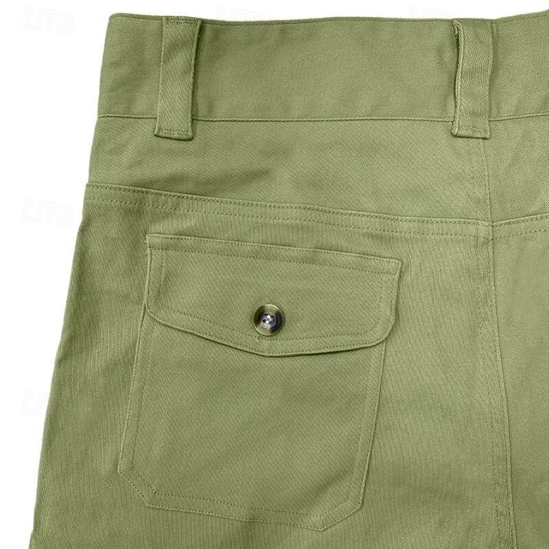 Men's Cargo Shorts Shorts Summer Shorts Bermuda shorts Casual Shorts Multi Pocket Straight Leg Plain Comfort Knee Length Outdoor Casual Daily Vacation Fashion Green Micro-elastic3