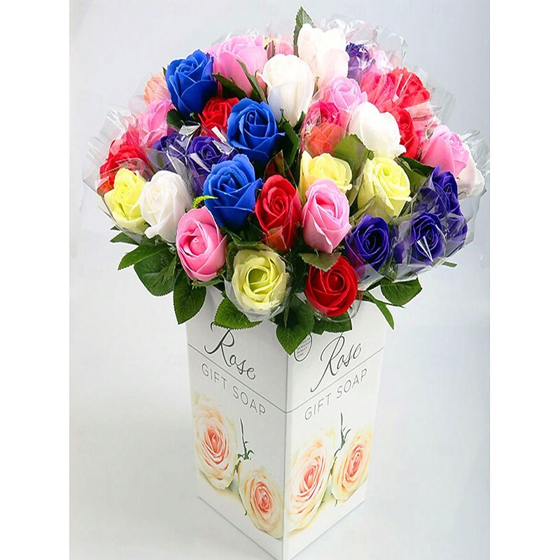 Single Artificial Soap Flower in Creative Transparent Gift Bag, Ideal for Christmas, Mother's Day, Birthday, Wedding, Valentine's Day, Anniversary, Teacher's Day, and Graduation Gifts, Home and Hotel Decoration3