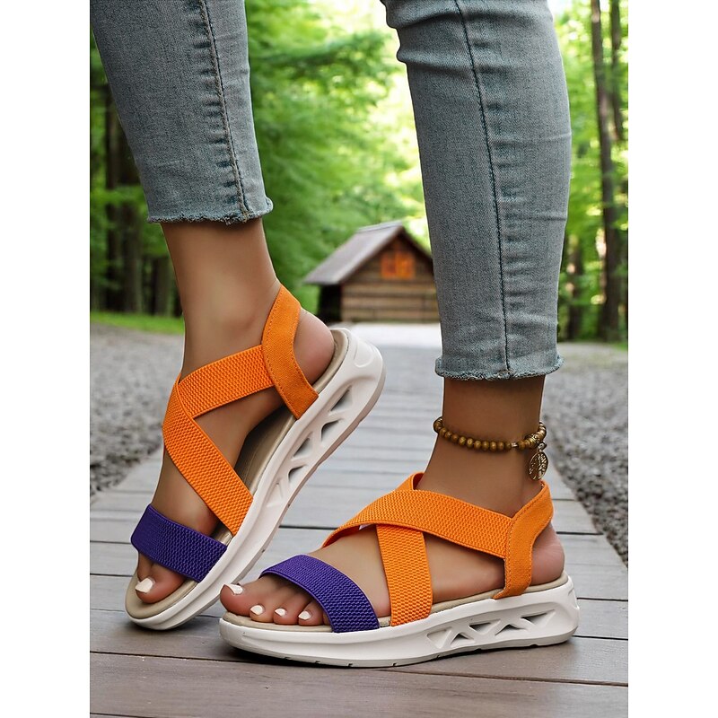 Women's Casual Multicolor Sandals - Vibrant Straps and Lightweight Design, Ideal for Active and Fashion-Forward Outdoor Activities3