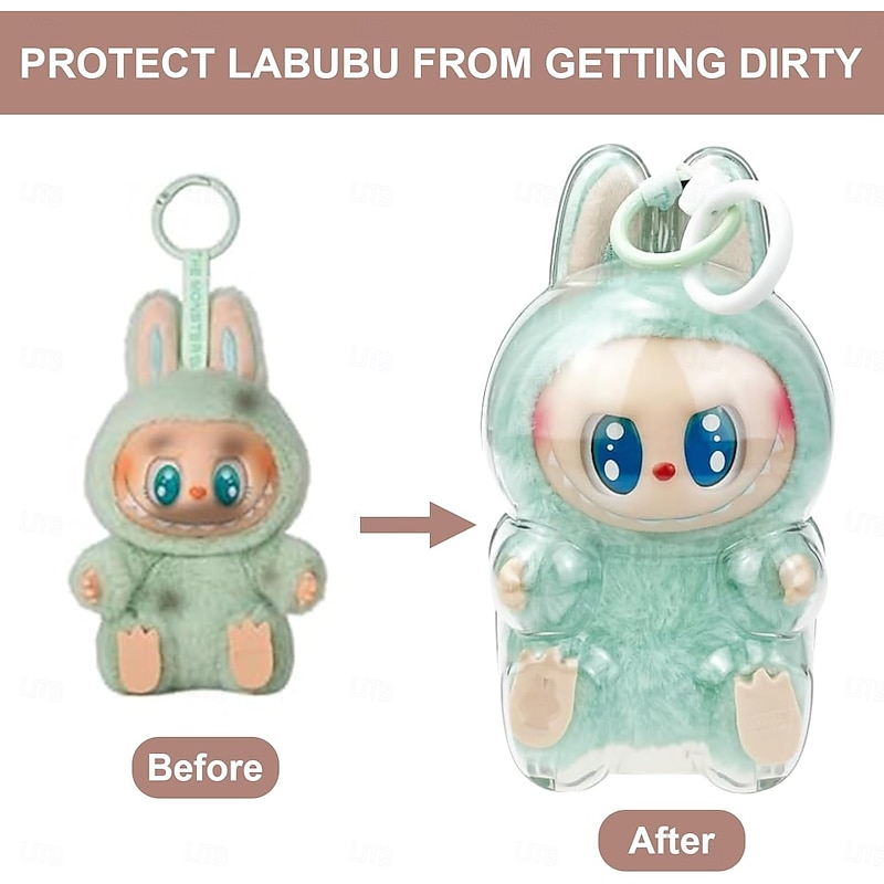 Protective Case ForLabubu Have a seat/Standing, Transparent Acrylic Display Box ForLabubu keychain4