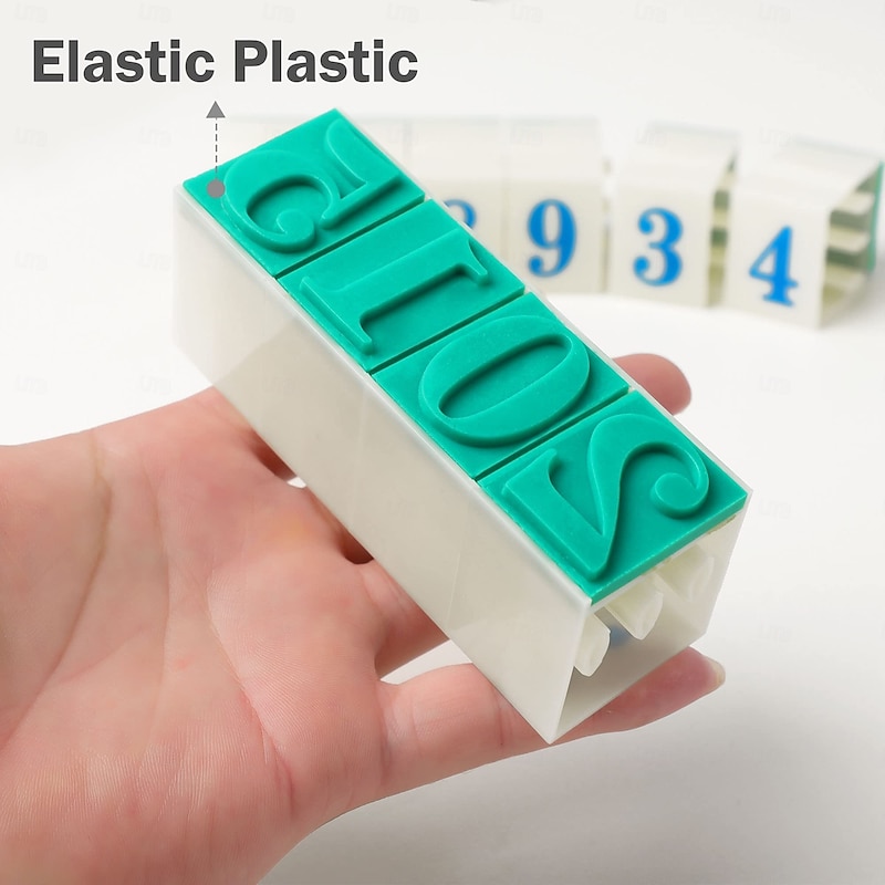 Rubber Head Number Stamp Set - Large Detachable 0-9 Digits Arabic Numerals Stamps Combination Number Stamp for DIY Craft Card Making2