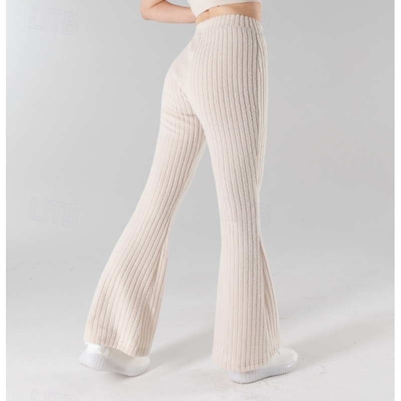 Women's EU / US Size Chinos Baggy Pants Cozy Leggings Lightweight Full Length High Rise Stripe Quick Dry Lightweight Soft Micro-elastic Daily Wear rice white Black 4# Spring, Fall, Winter, Summer3