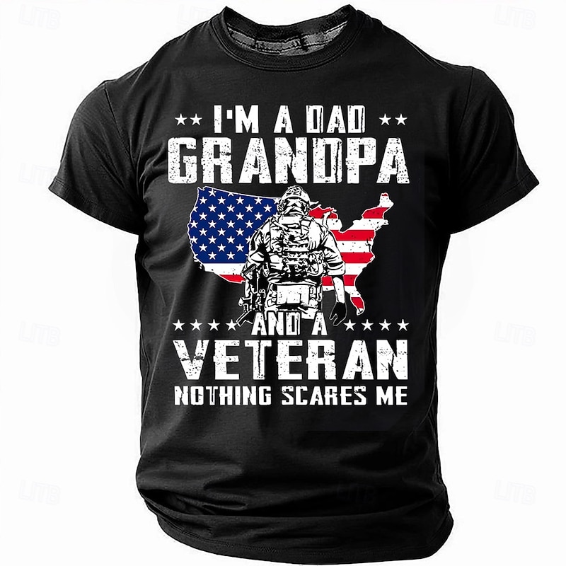 Patriotic T Shirts For Men Sarcasm T Shirt Short Sleeve T shirt 3D Print Crew Neck Shirt Military Funny Political T Shirt Street Casual Daily Black Blue Green Summer Spring All Seasons Clothing