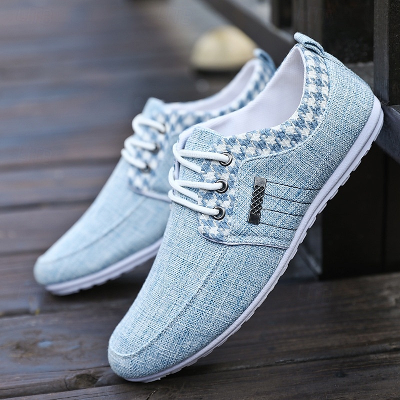 Men's Blue Denim Slip-on Sneakers with Textured Upper - Casual, Comfortable, Ideal for Daily Wear, Travel and Relaxed Settings2
