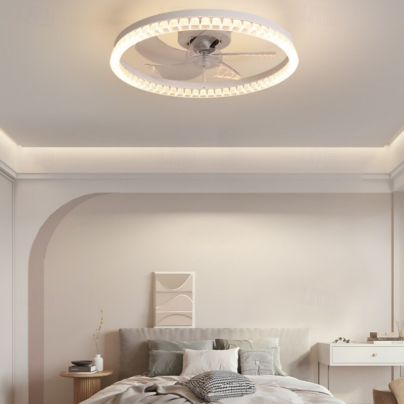 Ceiling Fan with Light Ring Circle Design 50cm App & Remote Control, Timing & 3 Led Color Led Ceiling Fan, 6 Wind Speeds Modern Ceiling Fan for Bedroom, Living Room, Small Room2