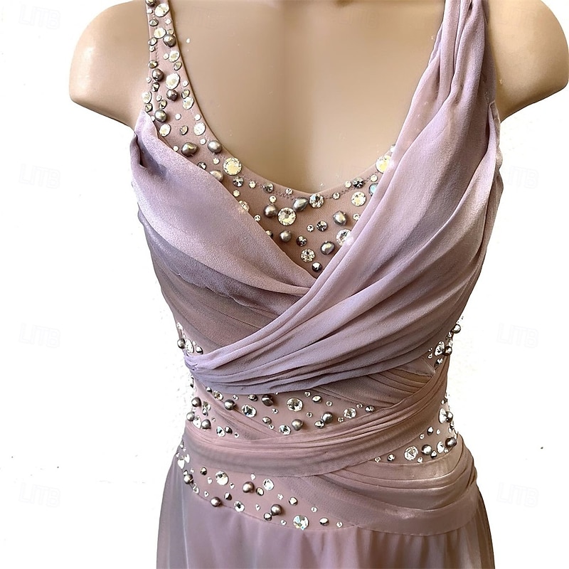 Figure Skating Dress Women's Girls' Ice Skating Dress Champagne Patchwork Open Back Mesh High Elasticity Training Competition Skating Wear Classic Crystal / Rhinestone Sleeveless Ice Skating Figure2