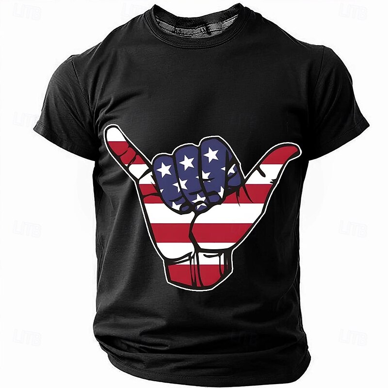 Patriotic T Shirts For Men Funny Old Man T Shirt Short Sleeve T shirt 3D Print Crew Neck Shirt Fashion Daily Street Daily Black Blue Green Summer Spring Clothing Apparel S M L XL XXL XXXL