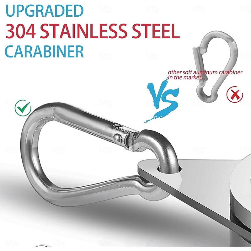 Flag Pole Rings, Aluminum Alloy Flagpole Rings 360°Rotating Anti Wrap Mounting Ring, Spinning Clips with Carabiner for 0.75-1.02 Inch Diameter Pack of 24