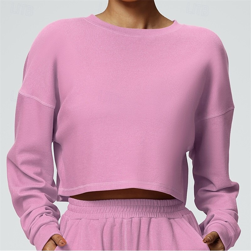Women's Solid Colored Sport Shirt Tennis Sweatshirt Sport Sweatshirt Moisture Wicking Breathable Pilates Tennis Pickleball Open Back Top Black Pink Purple Spandex Tennis Clothing4