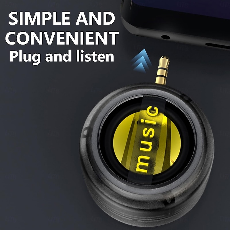 Music Amplifier Speaker for Cell Phones, Plug and Play, 5X Amplification, Crystal Clear Sound, Compact Speaker for Home or Travel (3.5mm Socket,Type-c Socket)3