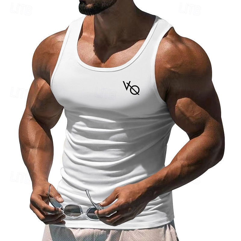 Men's Tank Top Vest Top Undershirt Sleeveless Shirt Sleeveless Crew Neck Summer Print Fashion Designer Basic Classic Vacation Street Going out Black White Wine Top Tee for Men