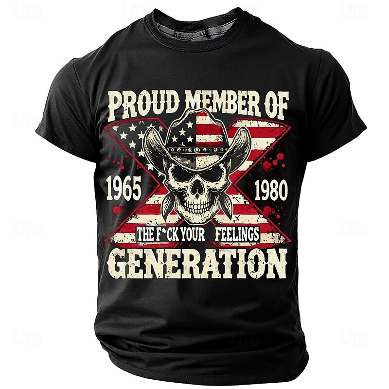 Men's F*ck Your Feelings Gen X Graphic T-Shirt - Proud Member 1965-1980 Short Sleeve4