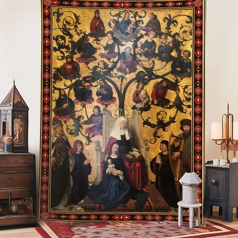 Medieval Tapestry Middle Age Tapestry Religious Art Large Mural Decor Photograph Backdrop Home Bedroom Living Room Decoration
