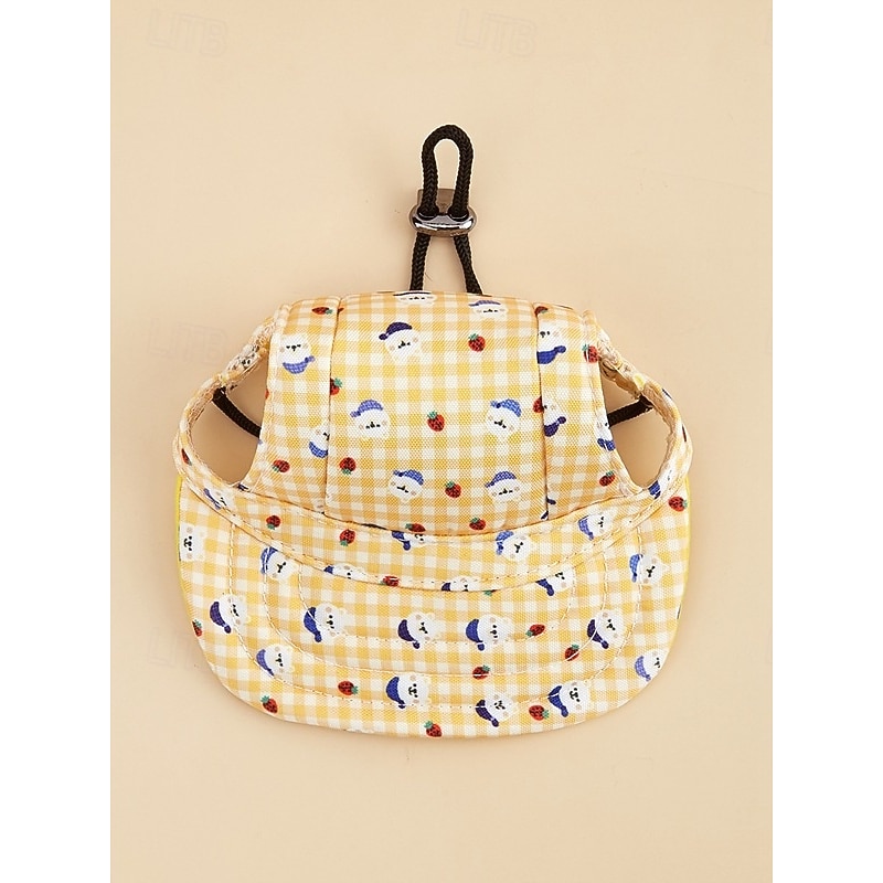 Dog Baseball Cap Dog Cat Summer Beach Visor Hat with Ear Holes Adjustable Puppy Sunbonnet Headdress3