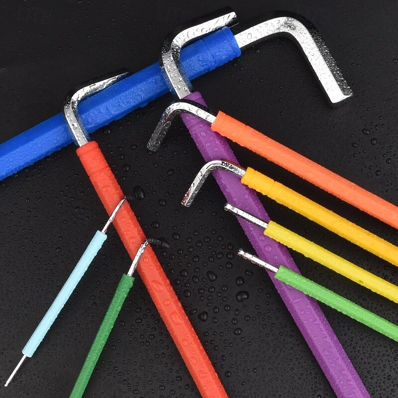 9 pcs Rainbow Allen Wrenches Set, Hex Key Set with Colored Short and Long Arm, Ball and Torx End, Metric2