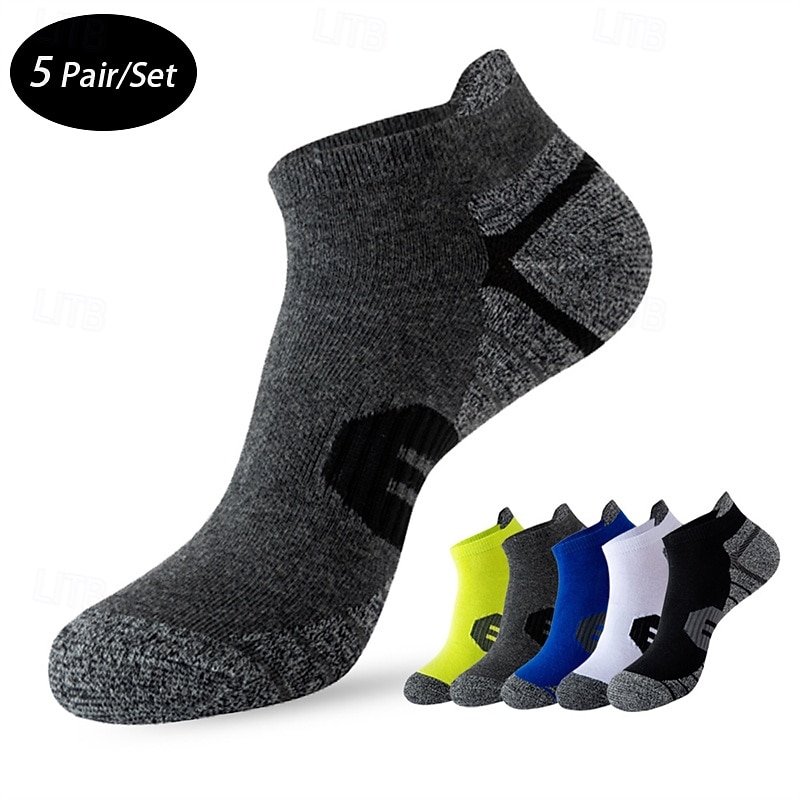 Men's Multi Packs Socks Running Socks Casual Socks Black White Color Color Block Vacation Sports & Outdoor Daily Basic Medium Spring Fall Fashion Casual